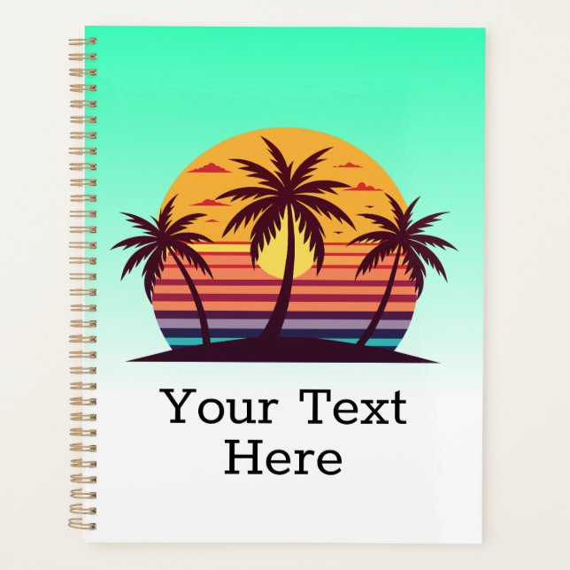 Coucher de soleil avec palmiers Vector (Devant)
