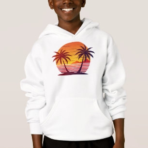 Coucher de soleil avec palmiers Vector