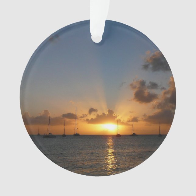 Coucher de soleil avec voiliers Paysage tropical P (devant)