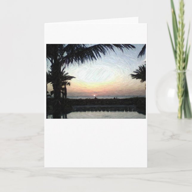 Coucher de soleil, carte (Devant)