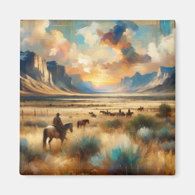 Coucher de soleil Corral : Magnet de prairie (Devant)