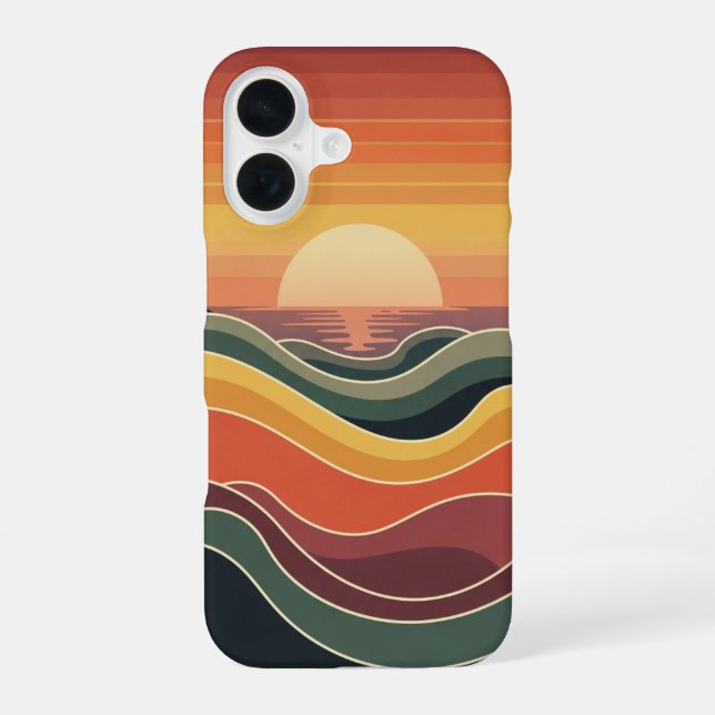 Coucher de Soleil Côtier Vintage iPhone 16 Case (Back)