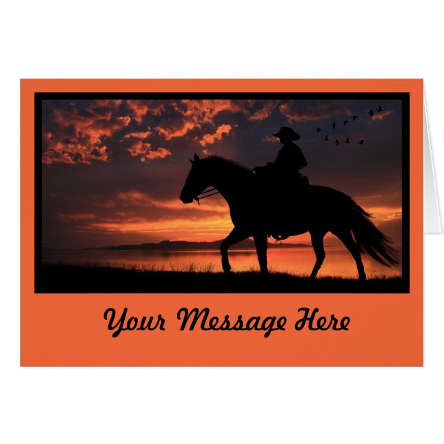 Coucher de soleil cowboy en orange (Devant horizontal)