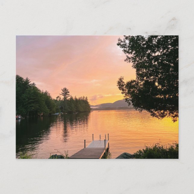 Coucher de soleil d'Adirondack sur une carte posta (Devant)