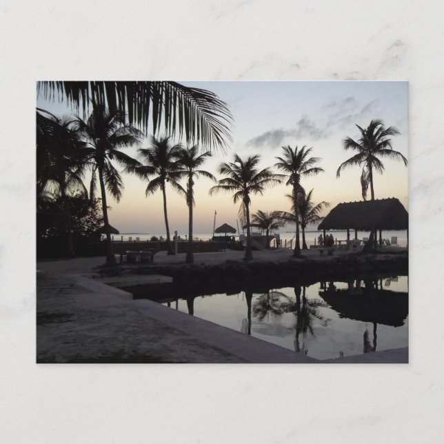 Coucher de soleil dans la carte postale Keys (Devant)