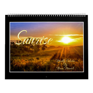 Coucher de soleil dans le calendrier mensuel de Th