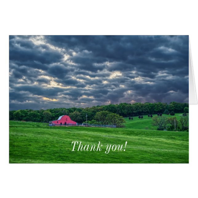 Coucher de soleil de la ferme nuageuse d'Ozarks (Devant Horizontal)