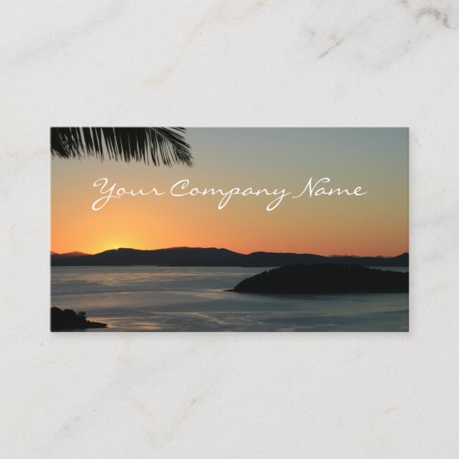 Coucher de soleil de l'île tropicale - Cartes de v (Devant)