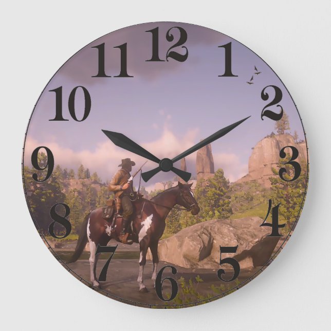 Coucher de soleil de l'Ouest sauvage pour horloge  (Recto)