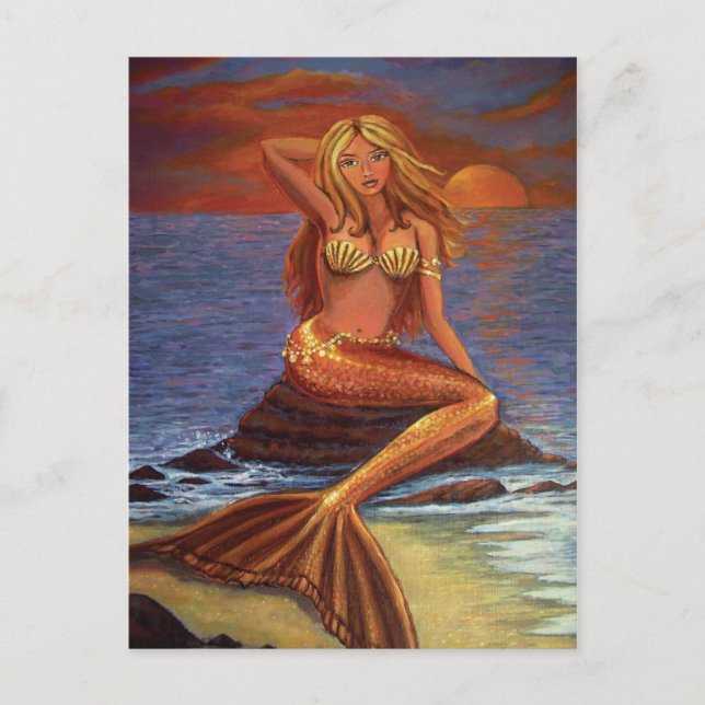 Coucher de soleil de sirène - Carte postale (Devant)