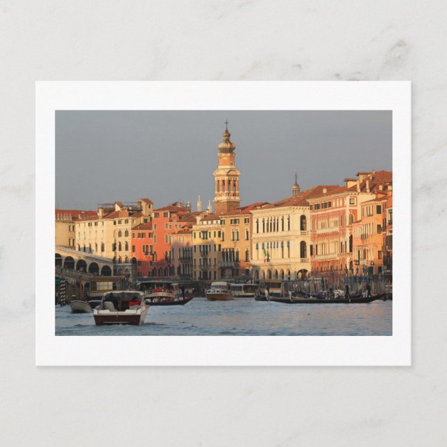 Coucher de soleil de Venise au pont Rialtro carte  (Devant)