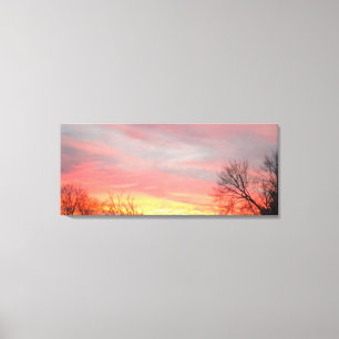 Coucher de soleil d'hiver sur toile enveloppée