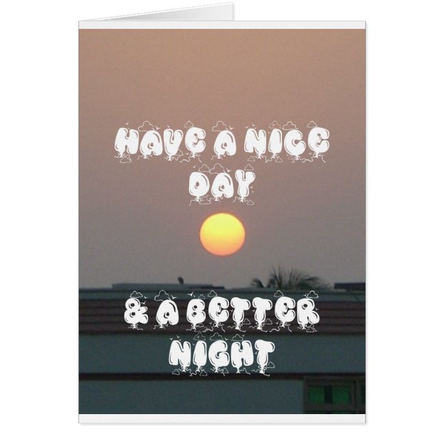 Coucher de soleil d'or avec Bonne Journée/Soirée (Devant)