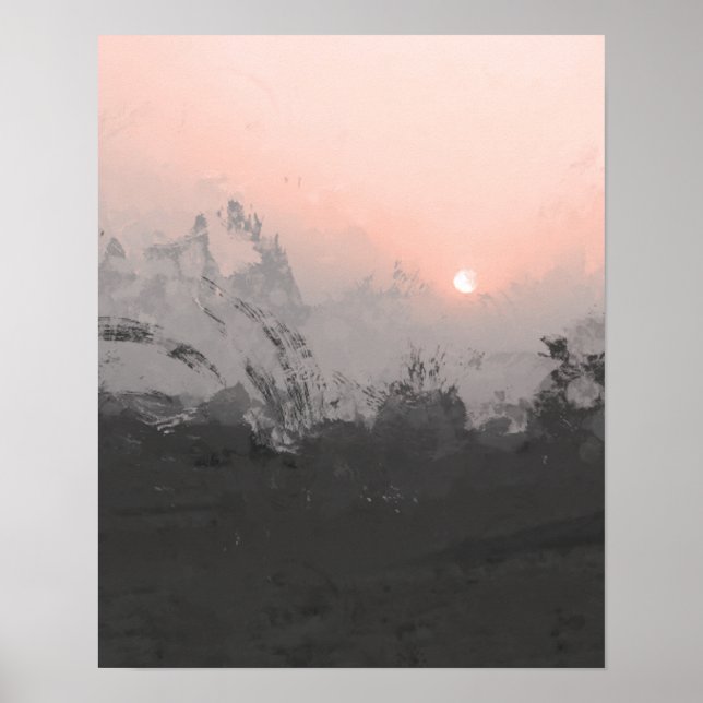 Coucher de soleil du désert rose | Impression phot (Devant)