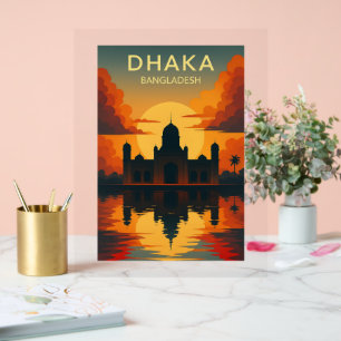 Coucher de soleil du mausolée de Dhaka - Poster de