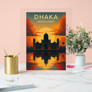 Coucher de soleil du mausolée de Dhaka - Poster de