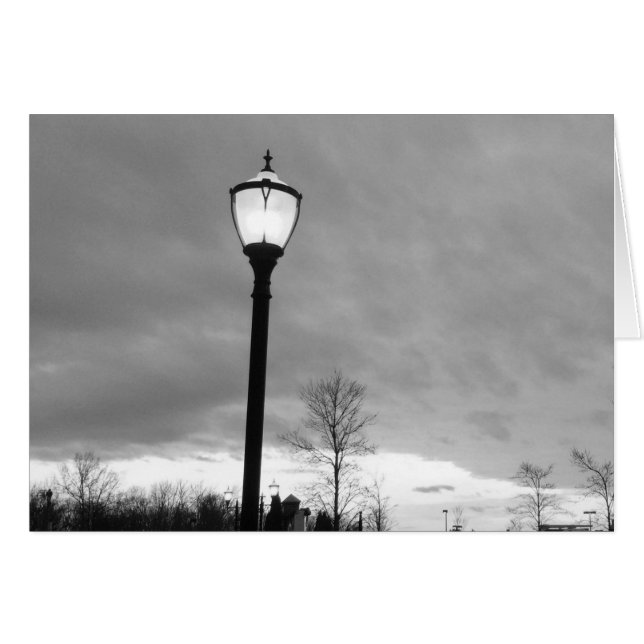 Coucher de soleil et lumière / Noir, carte (Devant horizontal)