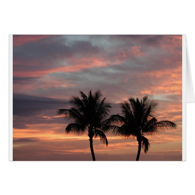 Coucher de soleil et palmiers (Devant horizontal)