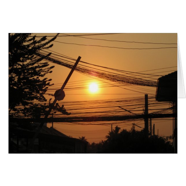 Coucher de soleil filaire ... Krung Thep, Carte Th (Devant horizontal)