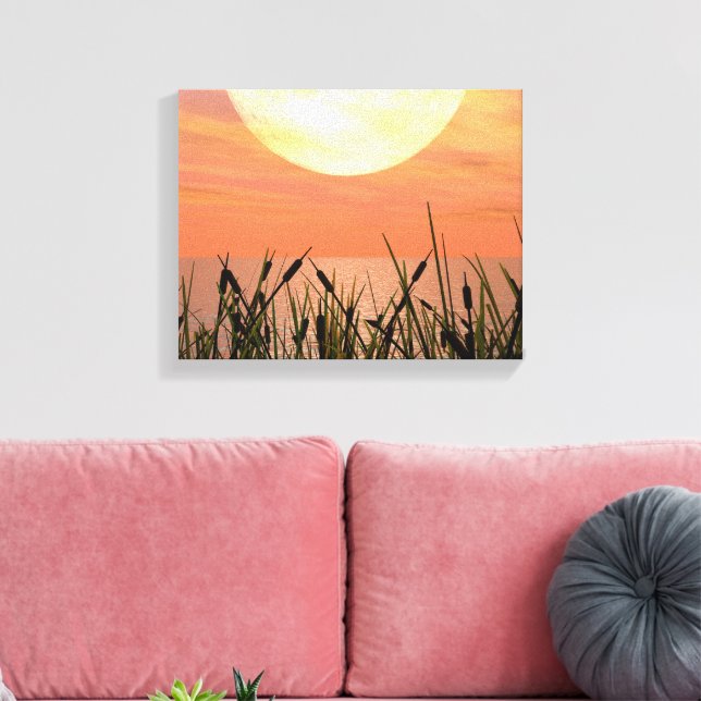 Coucher de soleil glorieux - toile d'Art numérique (Insitu(Salon))