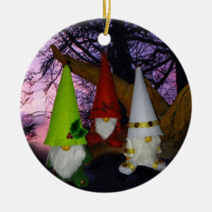 Coucher de soleil Gnomes en céramique ornement