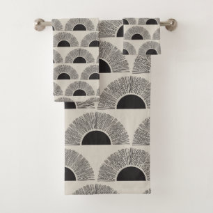 Coucher de soleil noir et beige moderne Motif d'ar