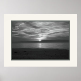 Coucher de soleil noir et blanc ~ Impression photo