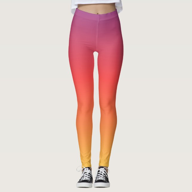 Coucher de soleil Ombre Art Leggings (Devant)