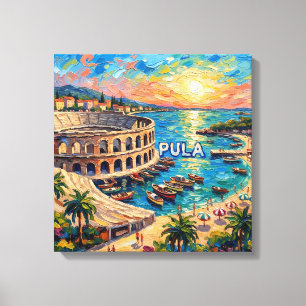 Coucher de soleil Pula Arena Évasion Côtière Toile
