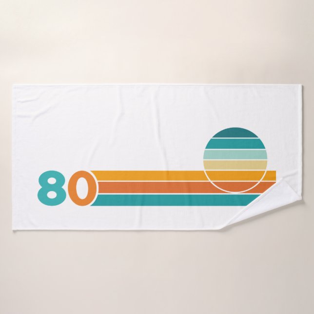 Coucher de soleil rétro 80 (Serviette de bain)
