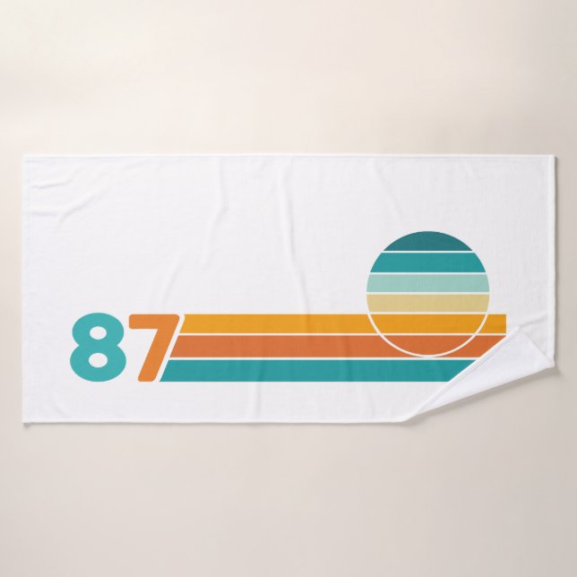 Coucher de soleil rétro 87 (Serviette de bain)