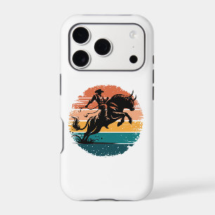 Coucher de soleil silhouette western Bull Riding R