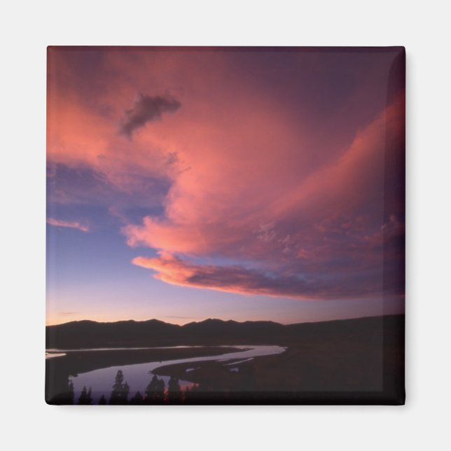 Coucher de soleil sur Hayden Valley Magnet (Devant)