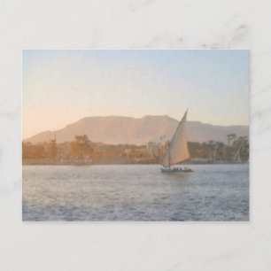 Coucher de soleil sur la carte postale Luxor