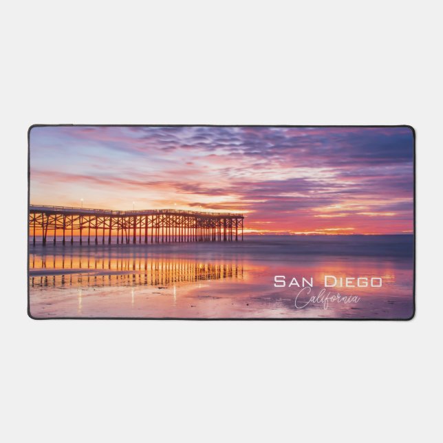 Coucher de soleil sur la jetée San Diego Californi (Recto)