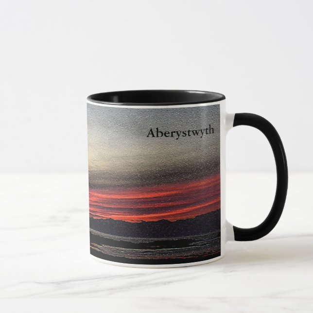Coucher de soleil sur la mer à Aberystwyth mug (Droite)