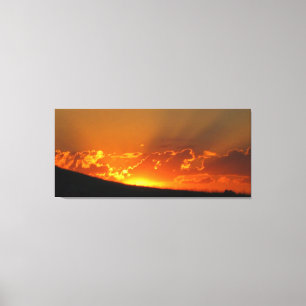 Coucher De Soleil Sur La Toile Enveloppée Horizon