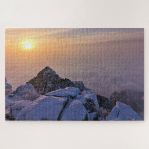 Coucher De Soleil Sur Le Puzzle Du Haut De La Mont