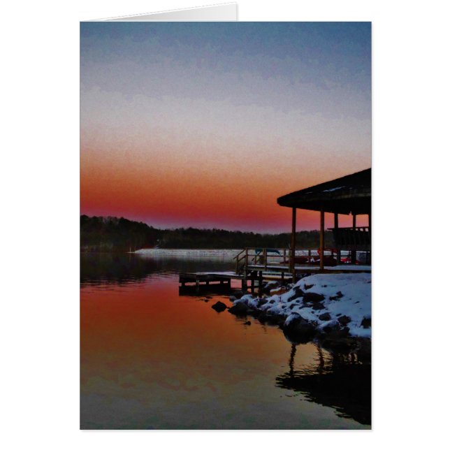Coucher de soleil sur le quai du lac Arrowhead (Devant)