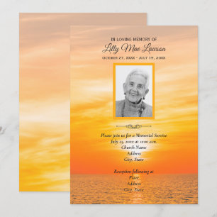 Coucher de soleil sur les invitations au service c