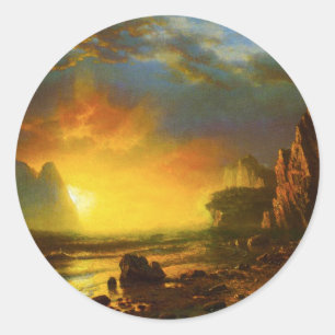 Coucher de soleil sur les stickers de la côte cali