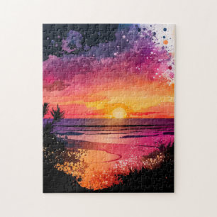 Coucher de soleil sur mesure Jigsaw Puzzle Waterco