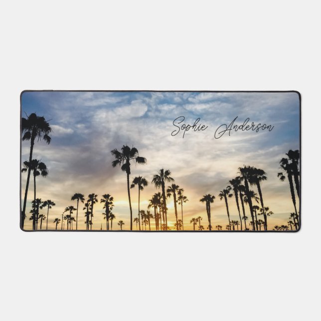 Coucher de soleil sur palmier personnalisé (Recto)