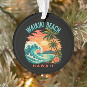 Coucher de soleil tropical à Waikiki Beach Hawaii