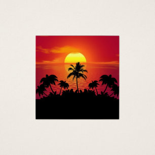 Coucher de soleil tropical Palmiers Silhouette Pla