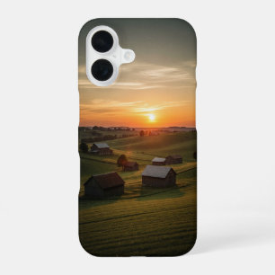 Coucher de Soleil Vintage à la Campagne iPhone 16 Case
