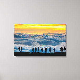Coucher du soleil au-dessus de la copie de toile