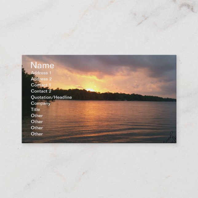 Coucher du soleil au-dessus de lac Marion - carte (Devant)