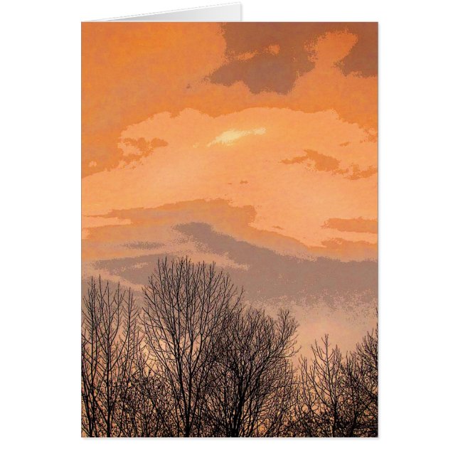 Coucher du soleil avec les arbres nus (Devant)