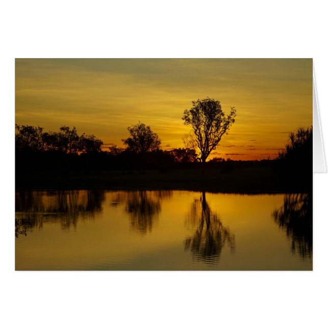 Coucher du soleil, Billabong d'eau jaune (Devant horizontal)